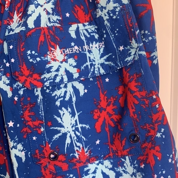 Southern Proper Men’s Swim Trunks Blue/Red XL - Picture 4 of 7